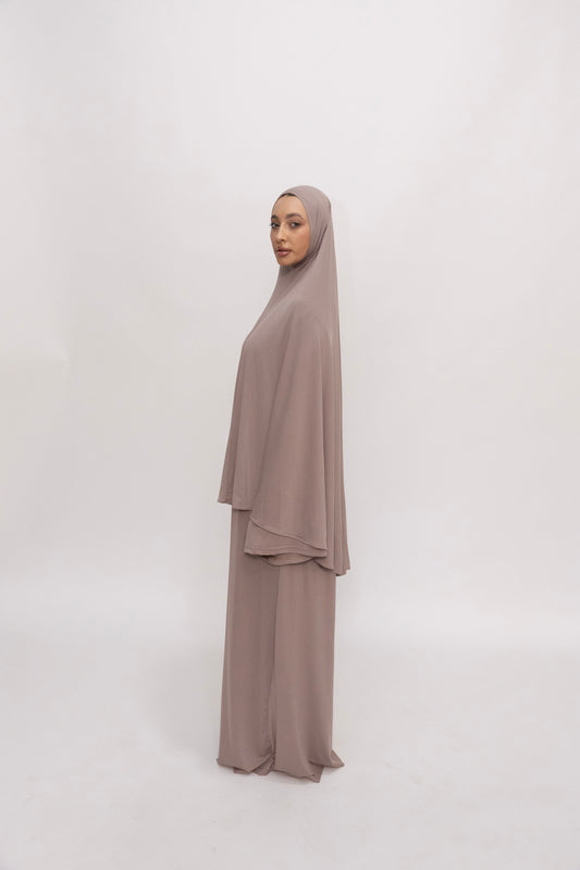 Premium Jersey Khimaar set - Clay