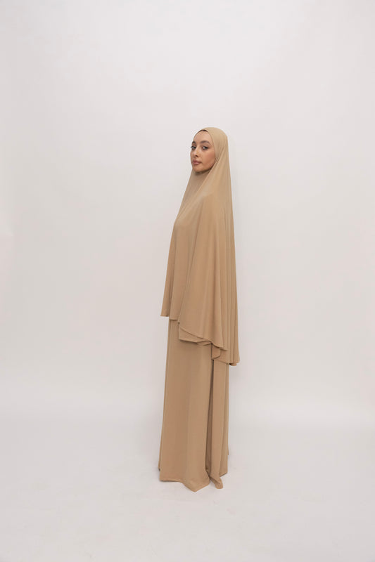 Premium Jersey Khimaar set - Sandy Taupe