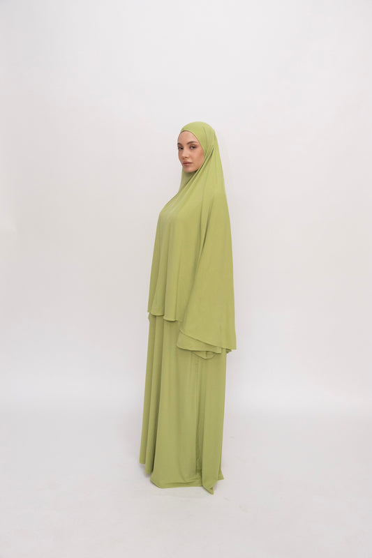 Premium Jersey Khimaar set - Pistachio