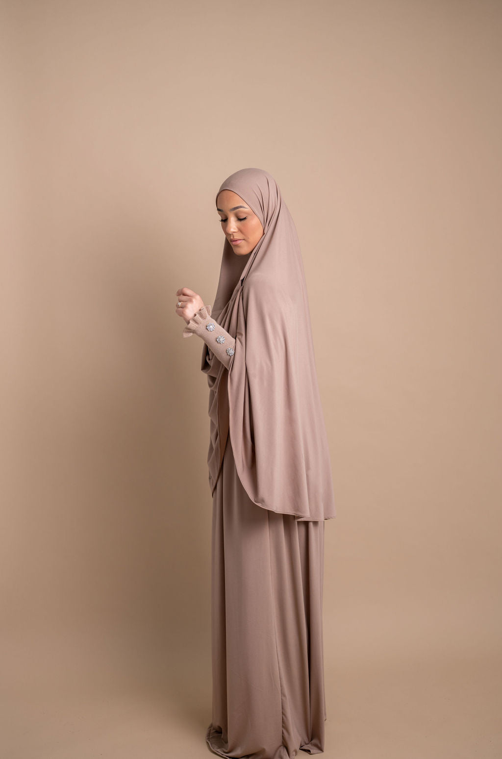 Premium Jersey Khimaar set - Sand