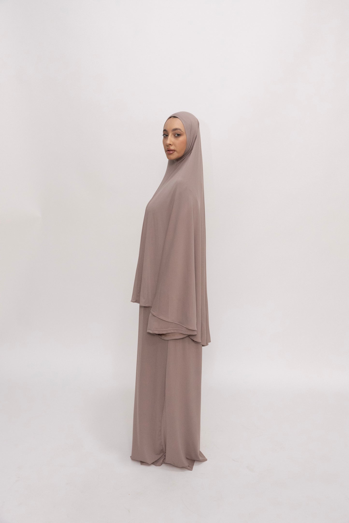 Premium Jersey Khimaar set -  Clay