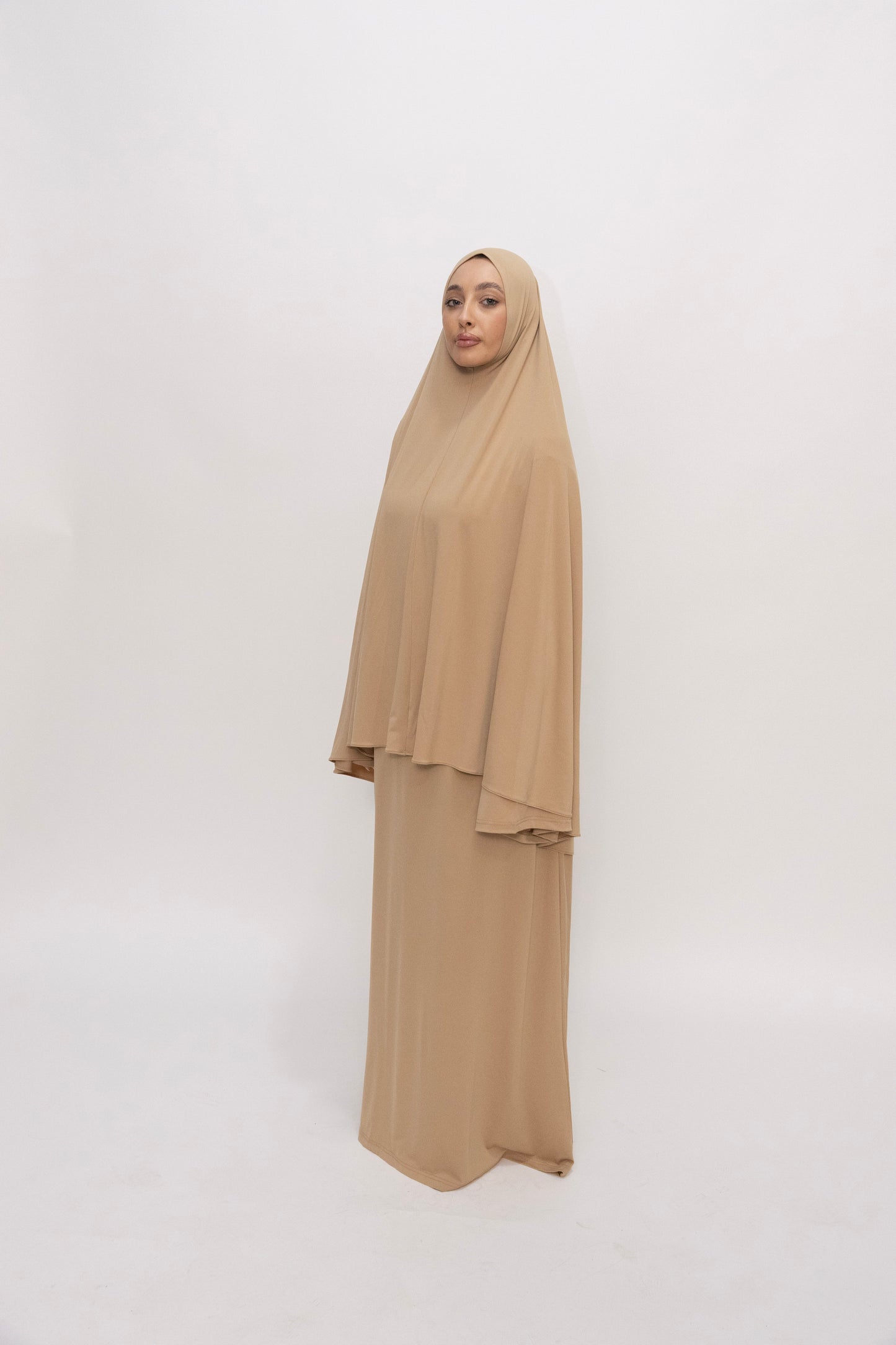 Premium Jersey Khimaar set -  Sandy Taupe
