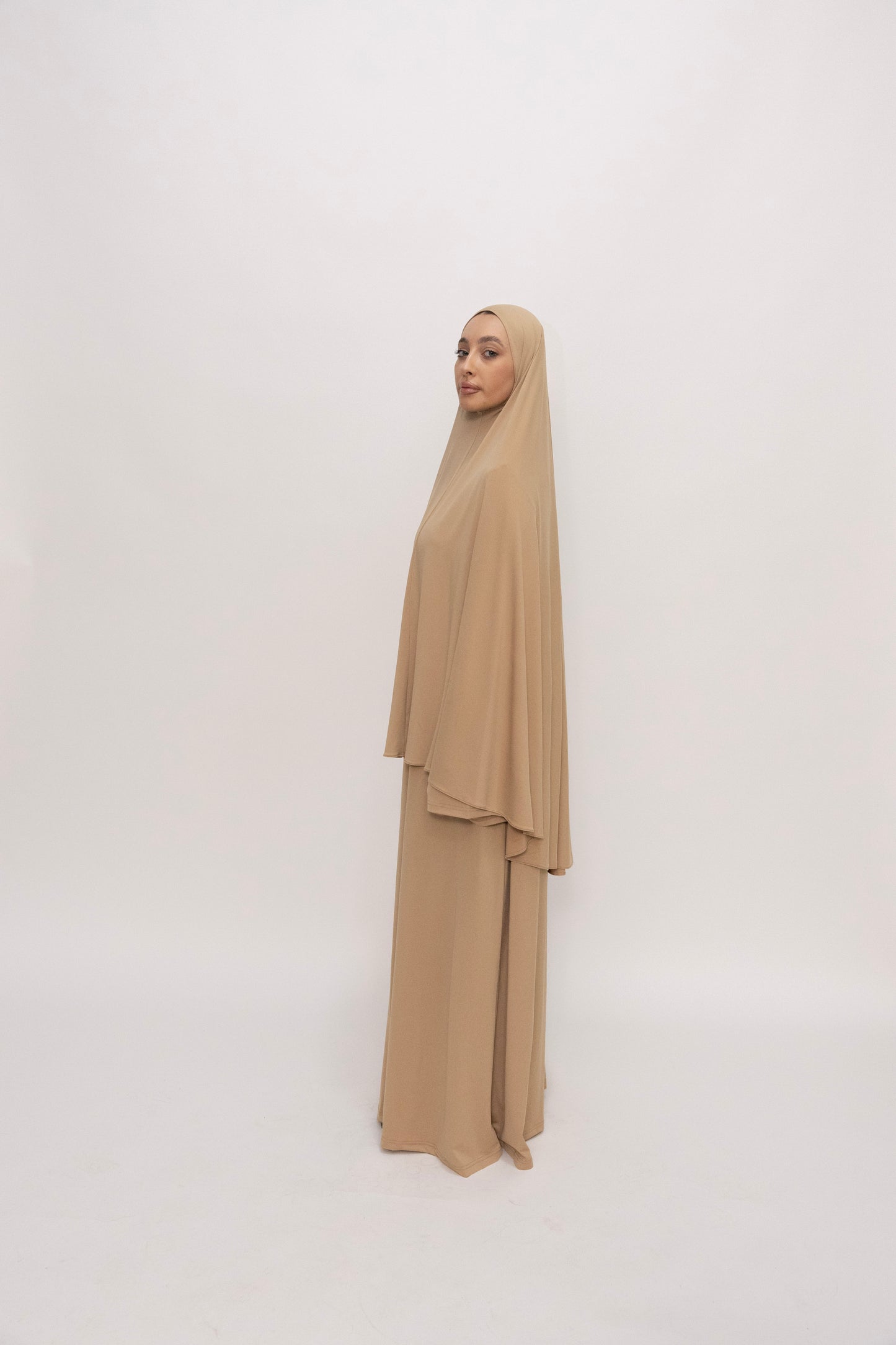Premium Jersey Khimaar set -  Sandy Taupe