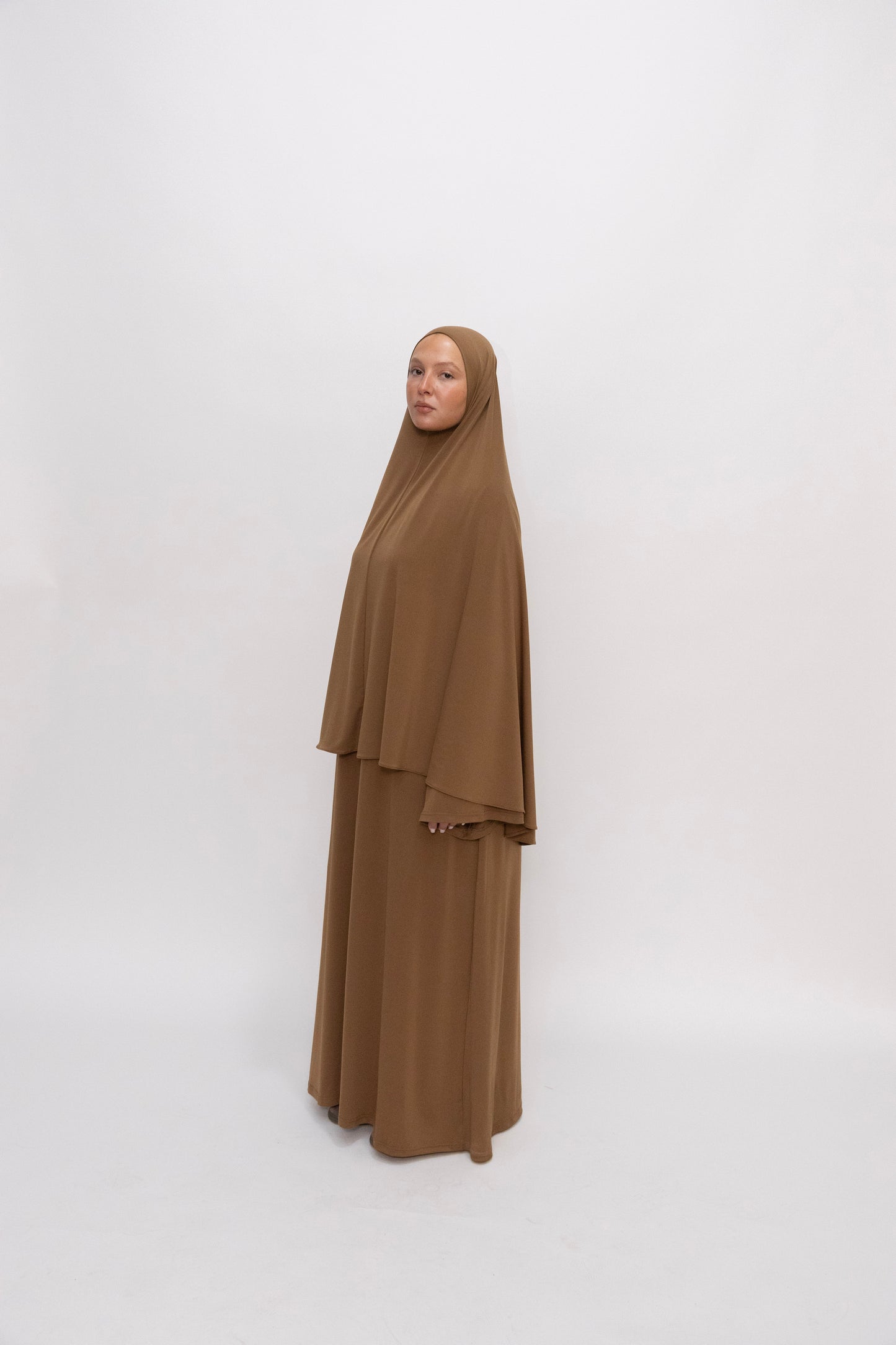 Premium Jersey Khimaar set -  Walnut