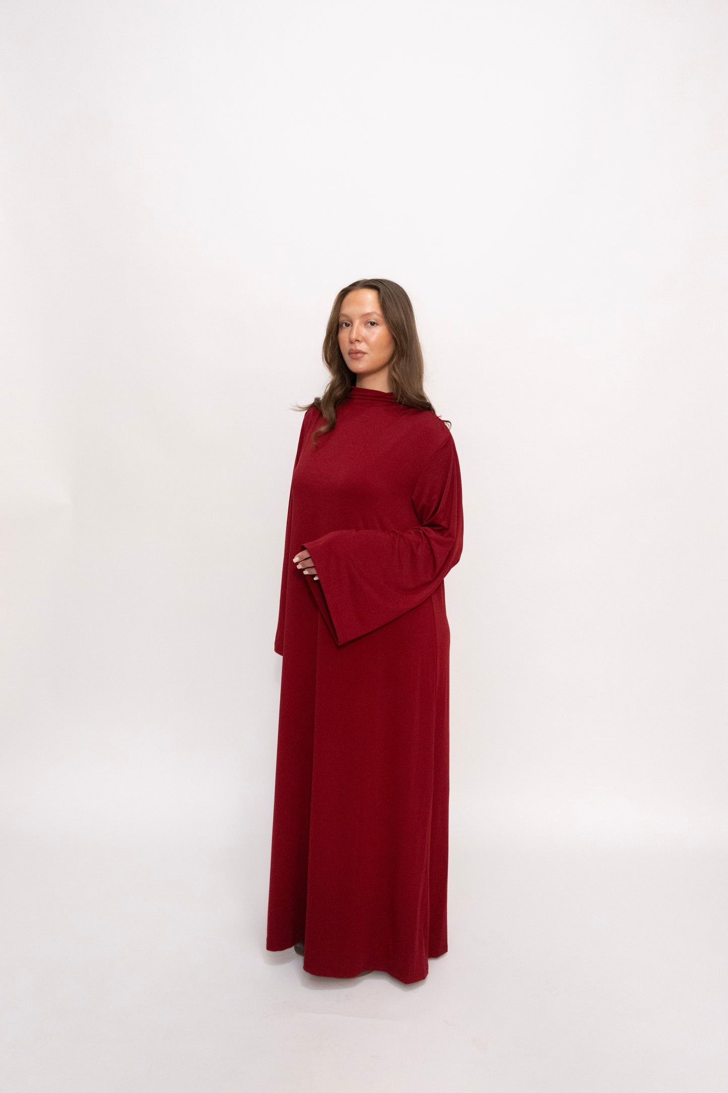 Premium Jersey Khimaar set - Burgundy