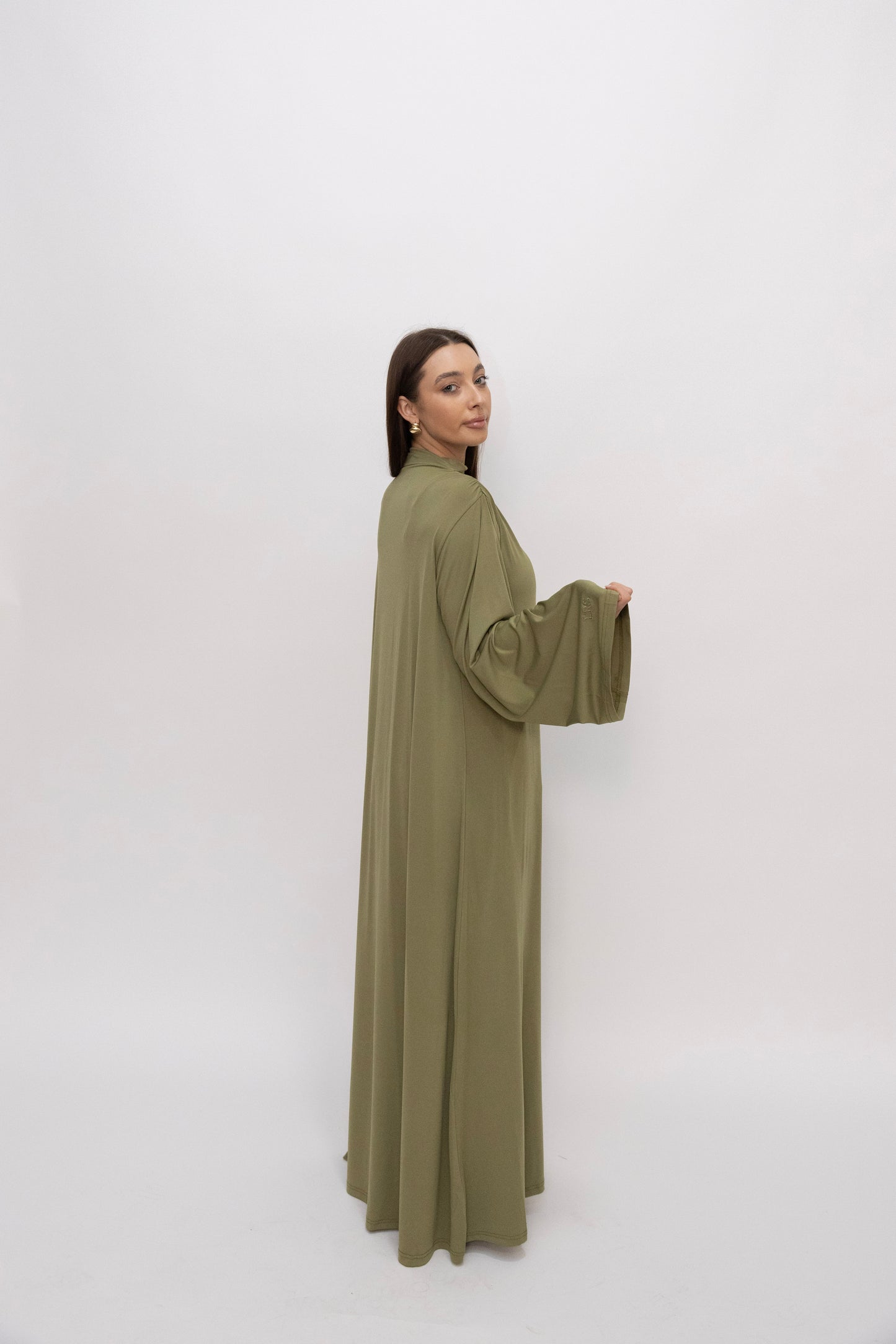 Premium Jersey Khimaar set -  Moss Green