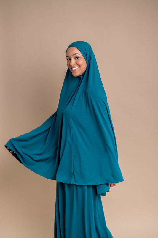 Premium Jersey Khimaar set - Petrol