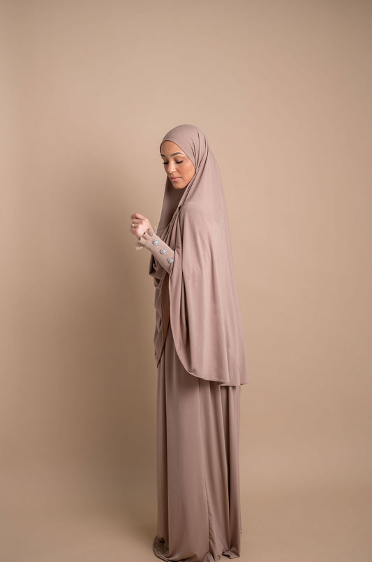 Premium Jersey Khimaar set - Sand