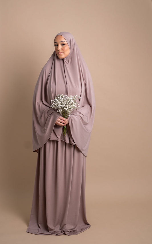 Premium Jersey Khimaar set - Clay