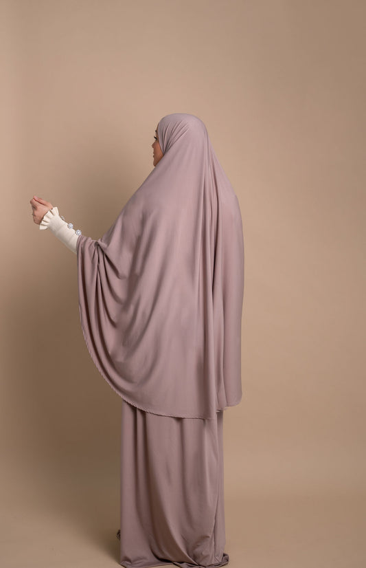 Premium Jersey Khimaar set - Clay